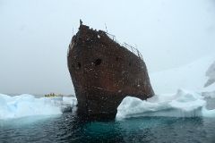 02E Zodiac With Abandoned Old Whaling Ship Gouvernoren In Foyn Harbour On Quark Expeditions Antarctica Cruise